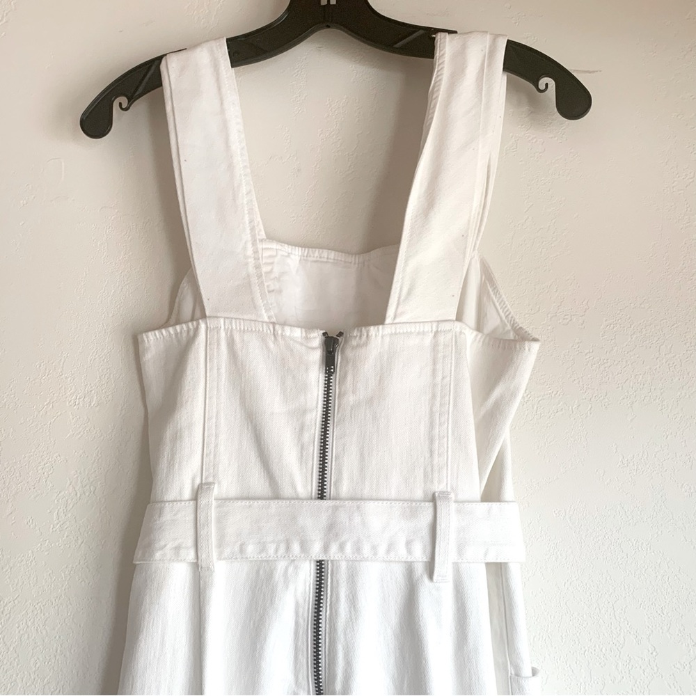 Alice + Olivia White Denim Jumpsuit Size 8 White Stretch Denim Jumpsuit Size 29 - Picture 10 of 15
